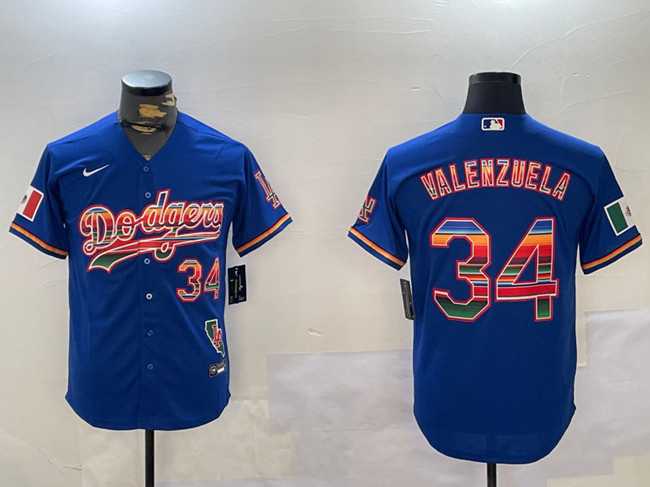 Men's Los Angeles Dodgers #34 Fernando Valenzuela Royal Mexico California Patch Cool Base Stitched Baseball Jersey,We sell and wholesale Men's Los Angeles Dodgers #34 Fernando Valenzuela Royal Mexico California Patch Cool Base Stitched Baseball Jersey on line form chian!